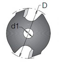 Фреза дисковая Z2 торцевой паз 3x12 мм D40 посадка 6,35 для оправки 1083040